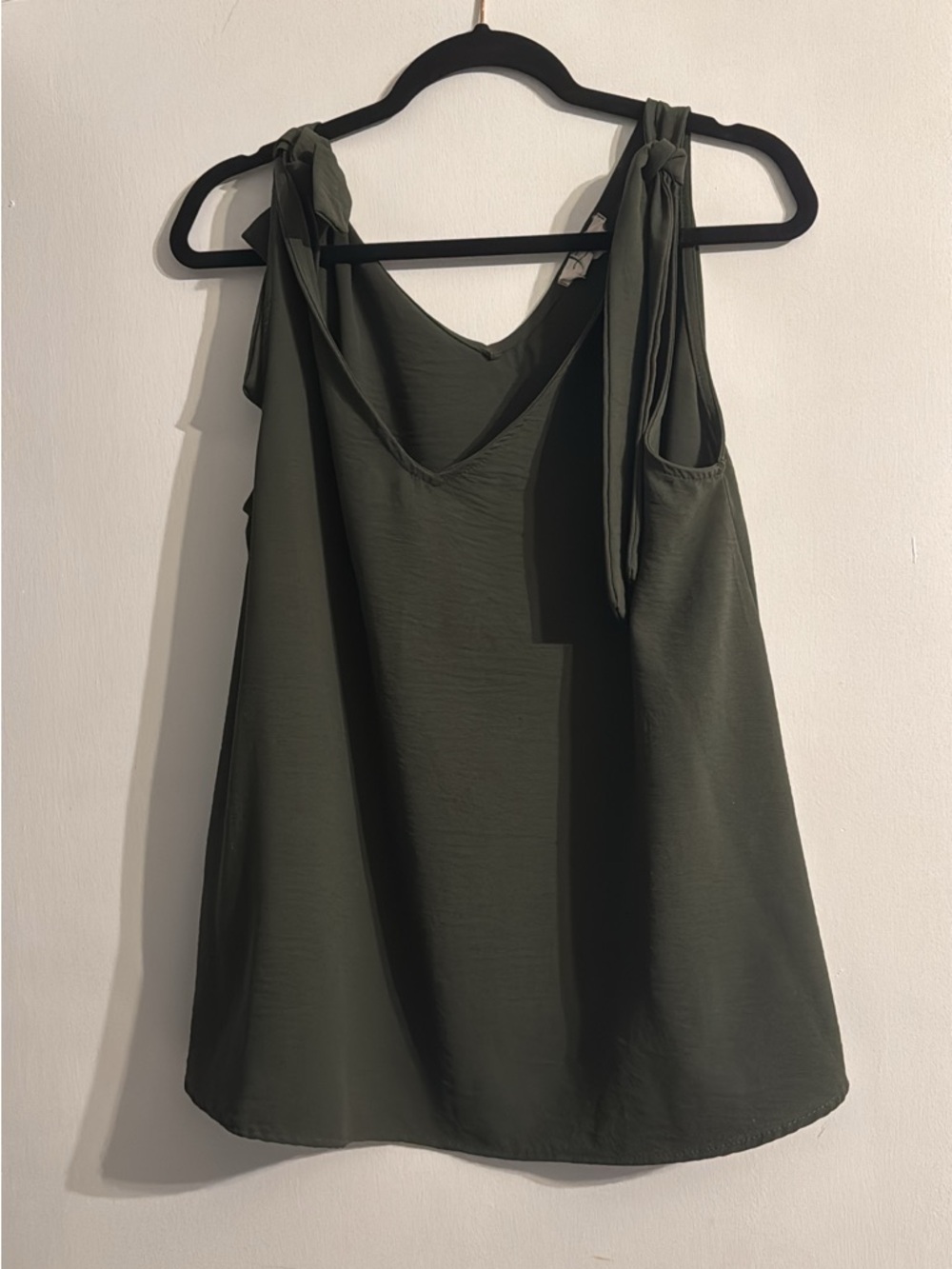 Olive Green flowy tank with ties